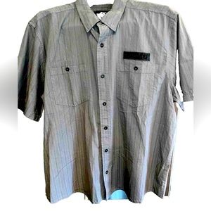 Harley Davidson GRAY SHIRT Button front short sleeved Collar Pockets 2XL men XXL